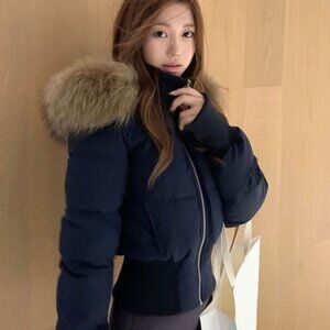 JLO by Jennifer Lopez Warm Black Zippered Puffer Jacket Coat Size Medium